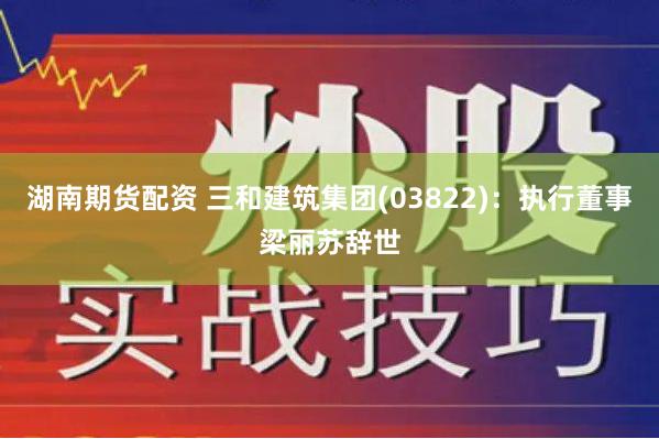 湖南期货配资 三和建筑集团(03822)：执行董事梁丽苏辞世